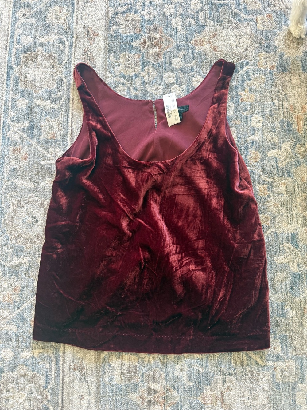 J. Crew Velvet Scoop Neck Tank - Maroon NWT
